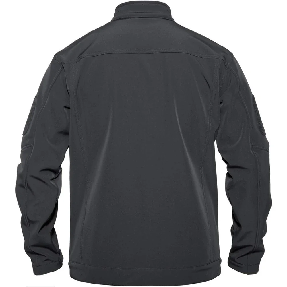 Men’s SoftShell Jacket Fleece Lined Water Resistant Tactical Coat Gray Small